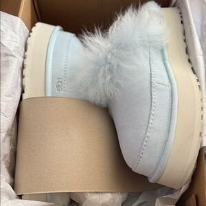 UGG Women's Soft Blue Fluffy Winter Boots